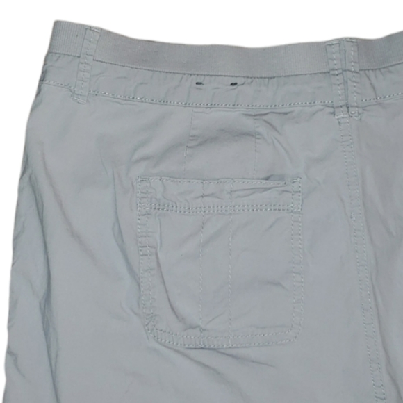 Avenue High Waist Elastic Waistband Drawstring Cinch Legs Gray Cropped Capris 16 - Picture 8 of 16